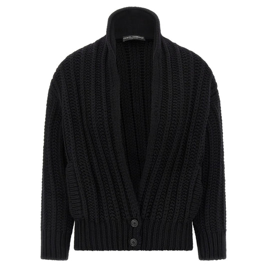 Dolce & Gabbana Black Virgin Wool Cardigan
