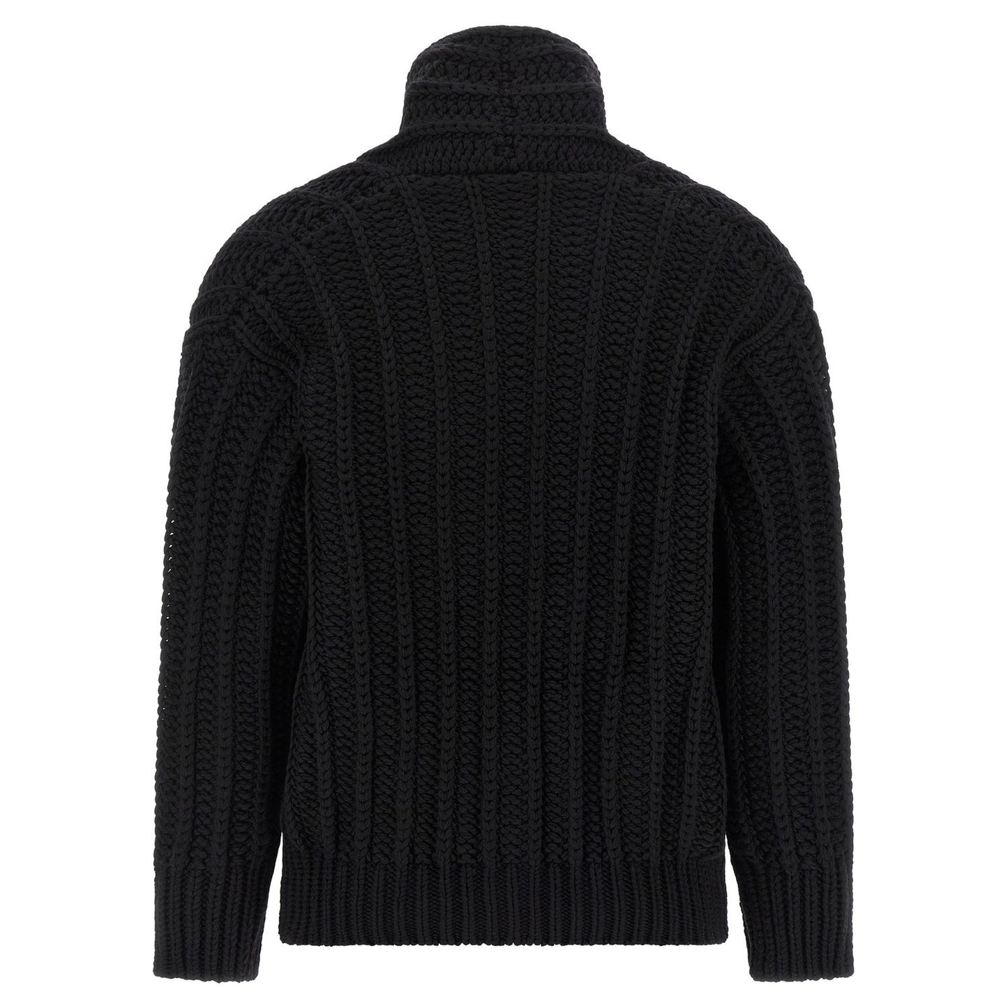 Dolce & Gabbana Black Virgin Wool Cardigan