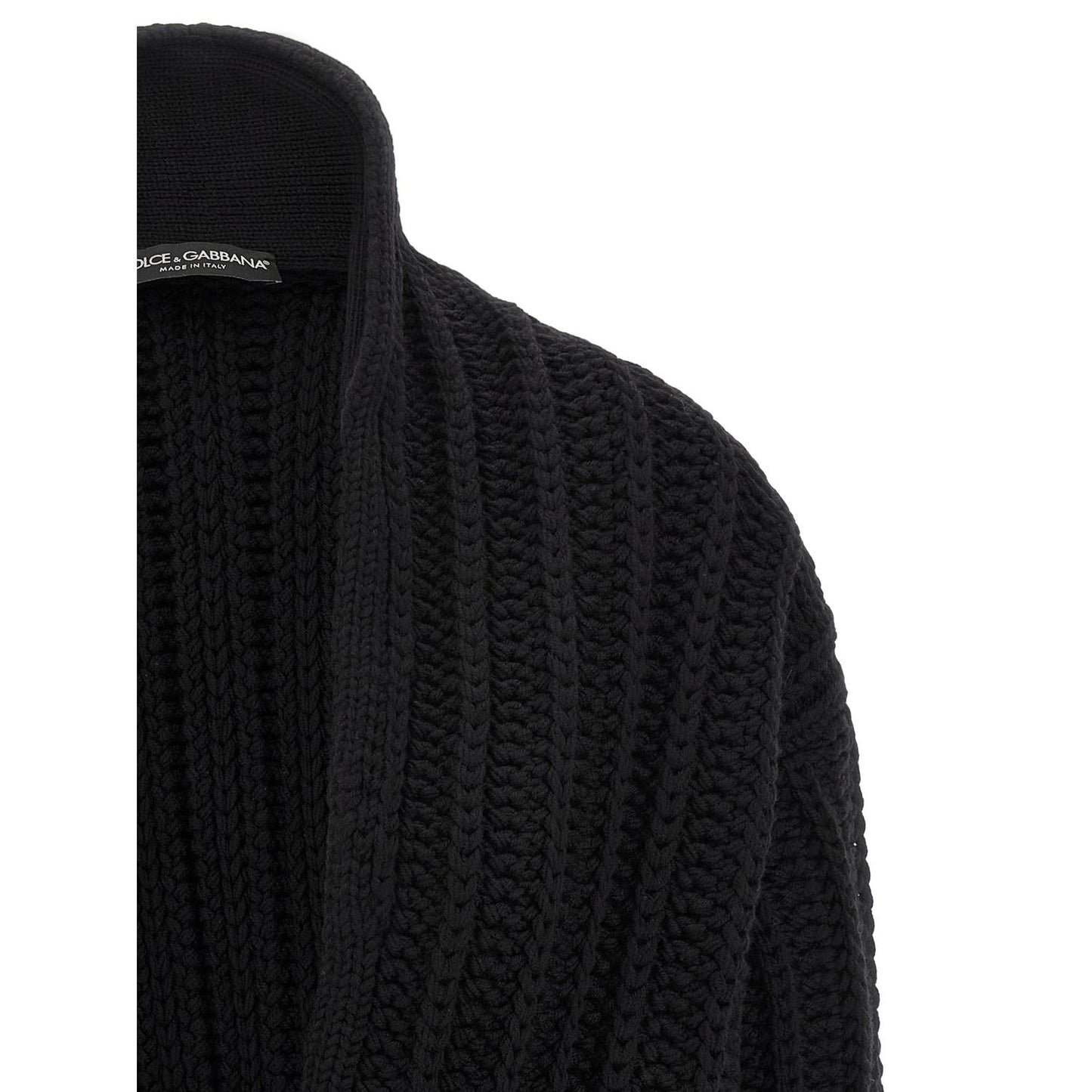Dolce & Gabbana Black Virgin Wool Cardigan
