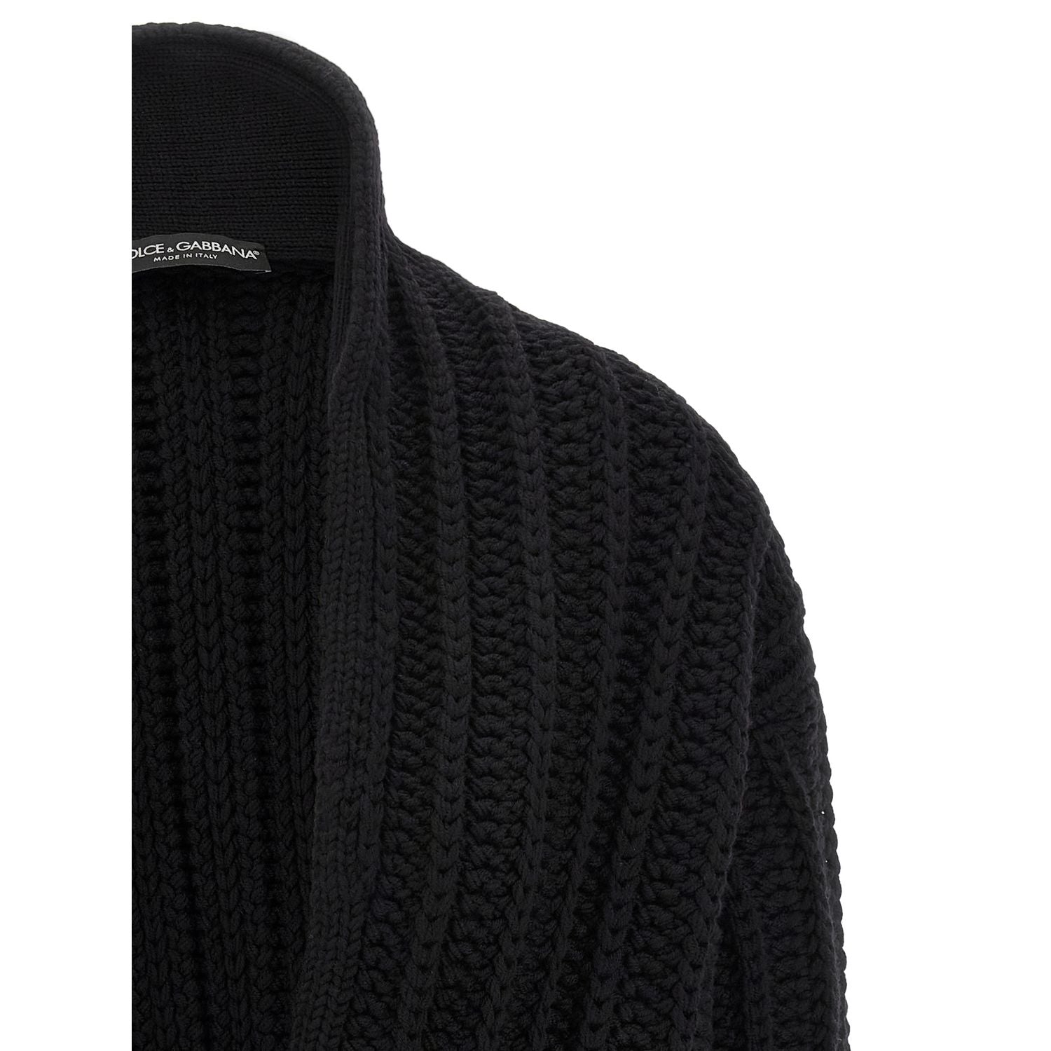 Dolce & Gabbana Black Virgin Wool Cardigan