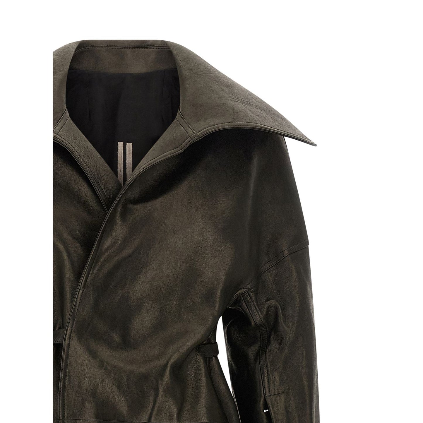 Rick Owens Black Lamb Leather Coat