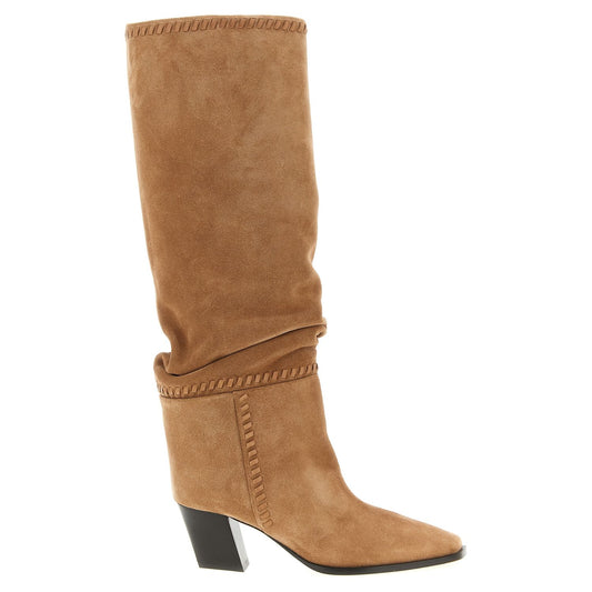Jimmy Choo Beige Leather Over The Knee