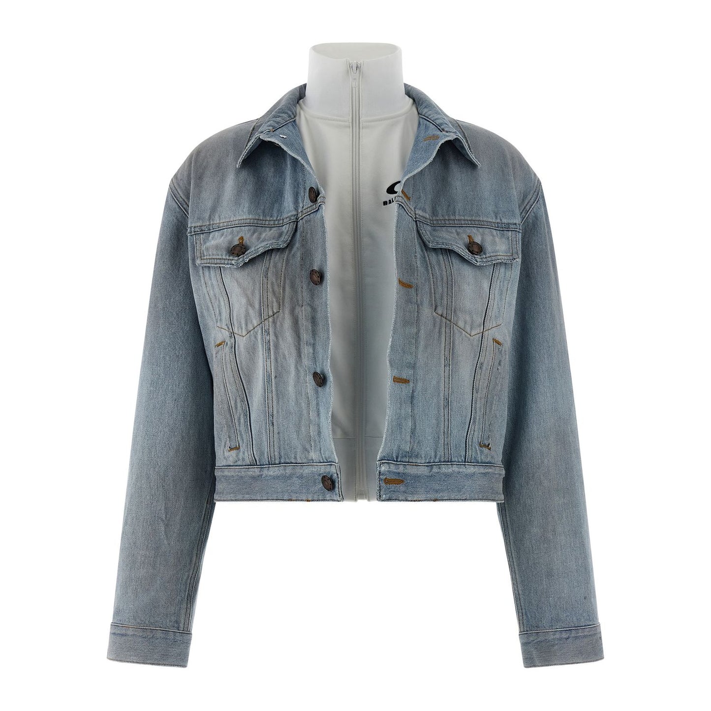Balenciaga Blue Cotton Denim Jacket