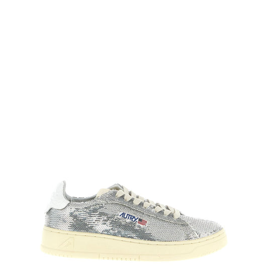 Autry Silver Polyester Low Top Sneakers