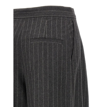 Sportmax Gray Virgin Wool Dress Pants