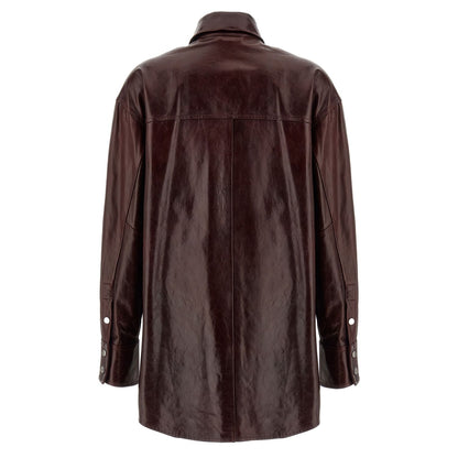 Sportmax Bordeaux Lamb Leather Blouse