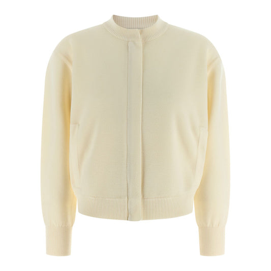 Max Mara White Virgin Wool Cardigan