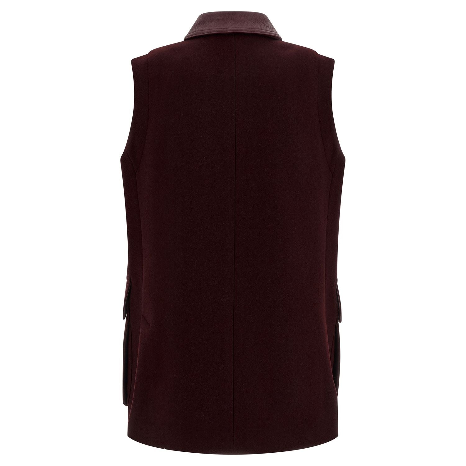 Max Mara Bordeaux Virgin Wool Sleeveless Jacket
