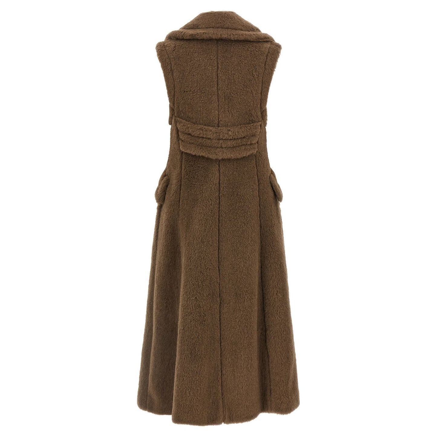 Max Mara Brown Alpaca Leather Coat