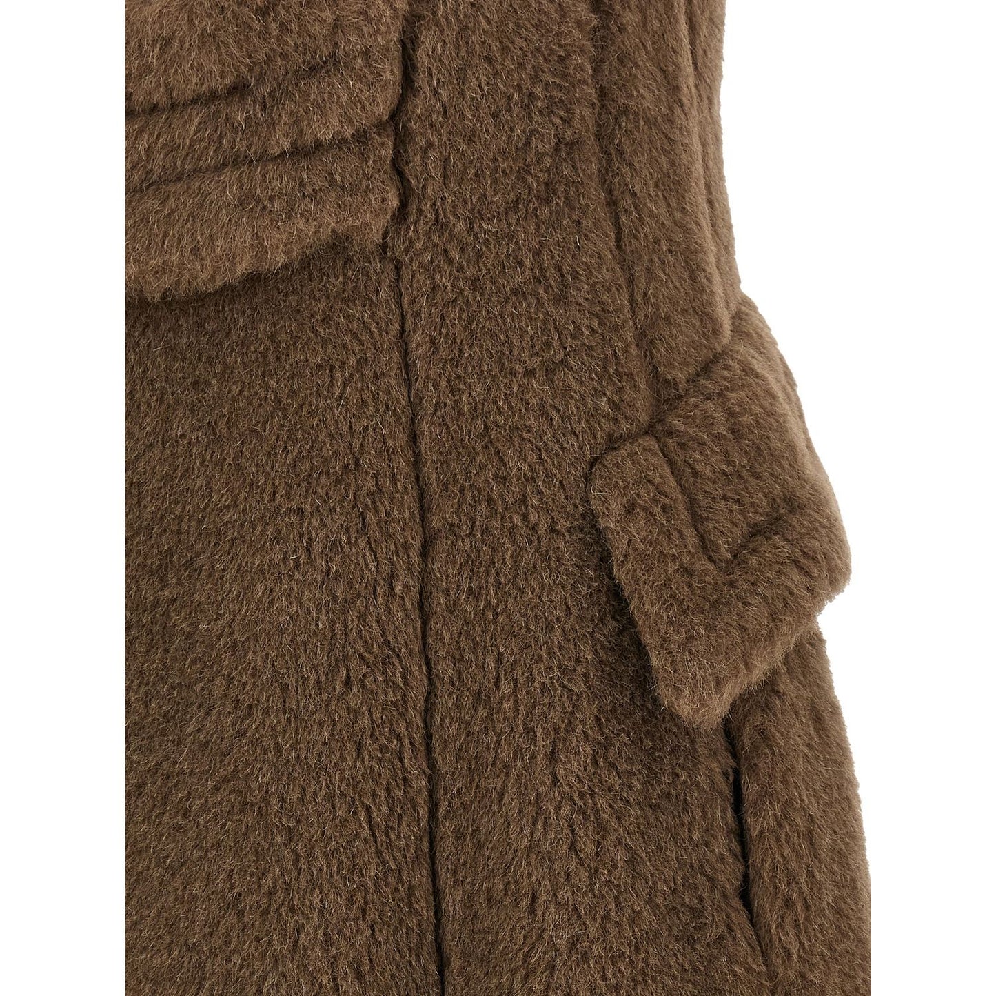 Max Mara Brown Alpaca Leather Coat