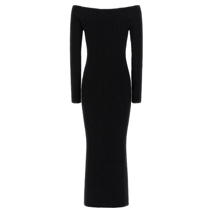 Max Mara Black Wool Long Dress