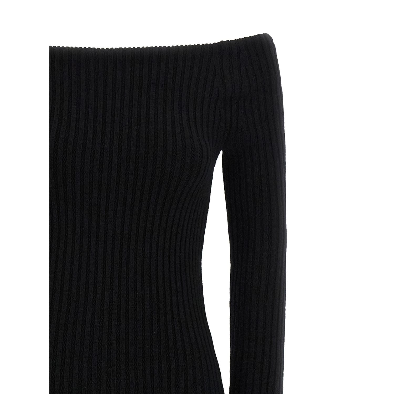 Max Mara Black Wool Long Dress
