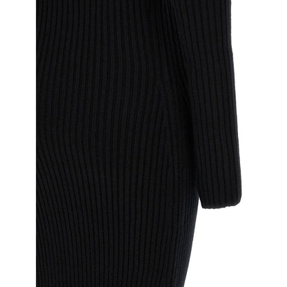 Max Mara Black Wool Long Dress
