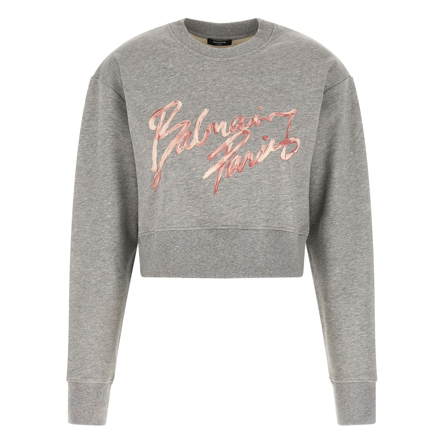 Balmain Gray Cotton Sweatshirt