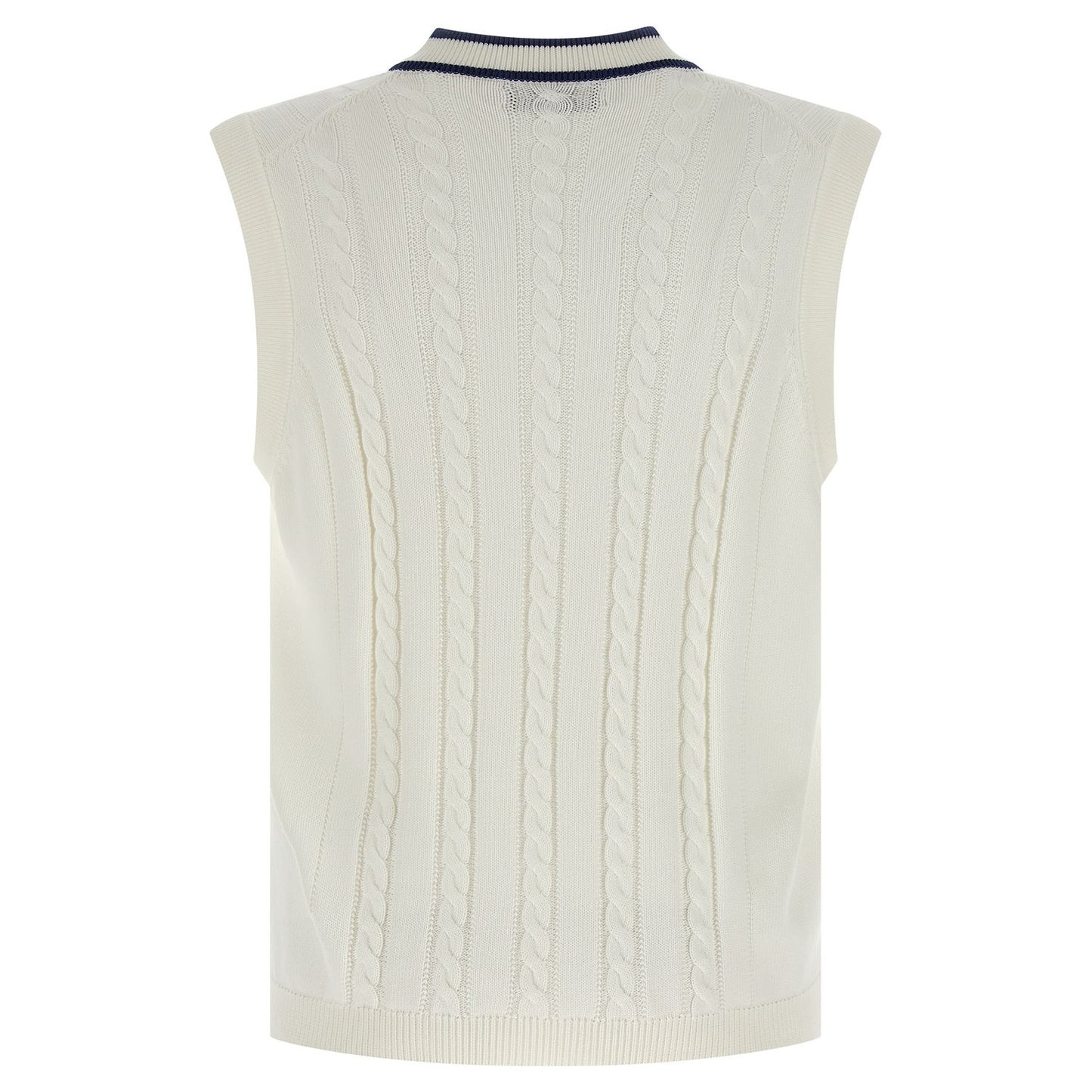 Brunello Cucinelli White Cotton Sleeveles Sweater