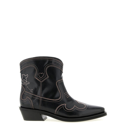 Ganni Black Polyethylene Chelsea Boots