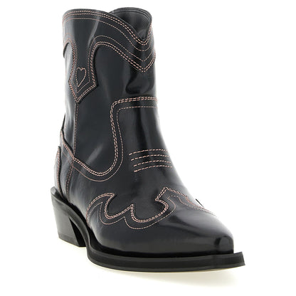 Ganni Black Polyethylene Chelsea Boots