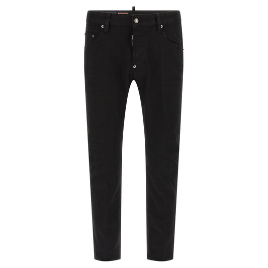 Dsquared² Black Cotton Straight-Leg Jeans