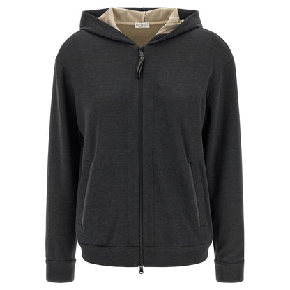 Brunello Cucinelli Gray Cotton Hoodie