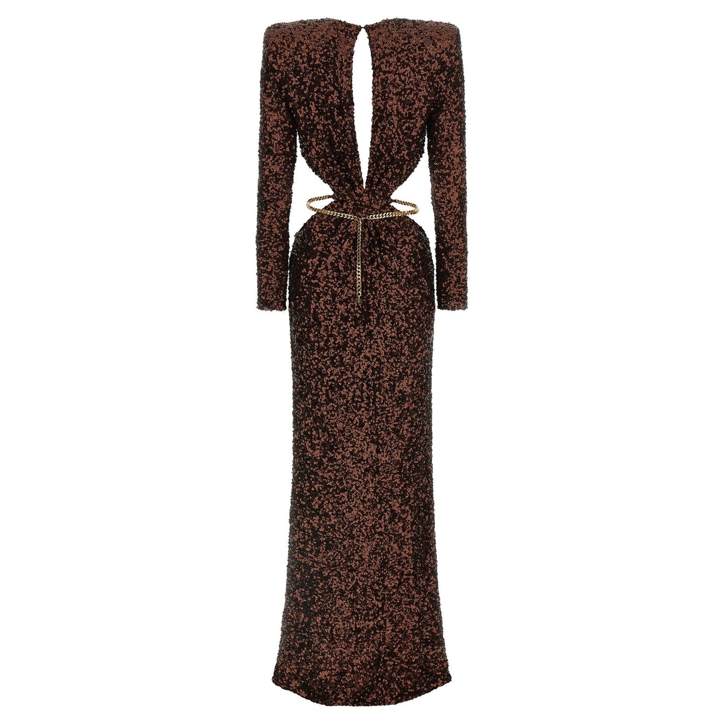 Elisabetta Franchi Brown Polyester Long Dress