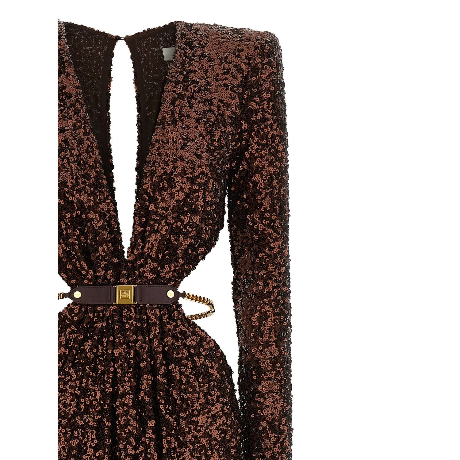 Elisabetta Franchi Brown Polyester Long Dress