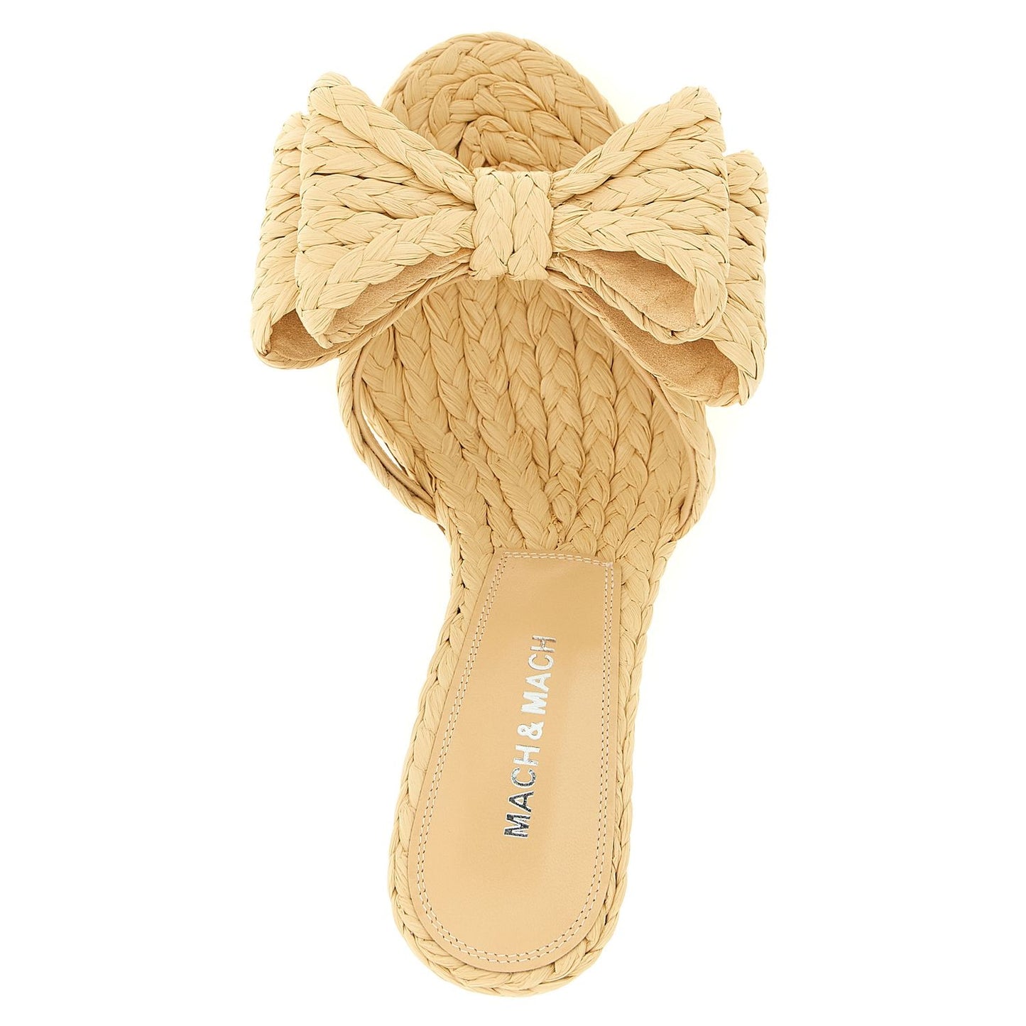 MACH & MACH Beige Raffia Stiletto Heel Sandals