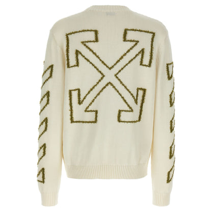 Off-White Beige Cotton Cardigan