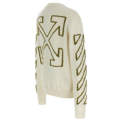 Off-White Beige Cotton Cardigan