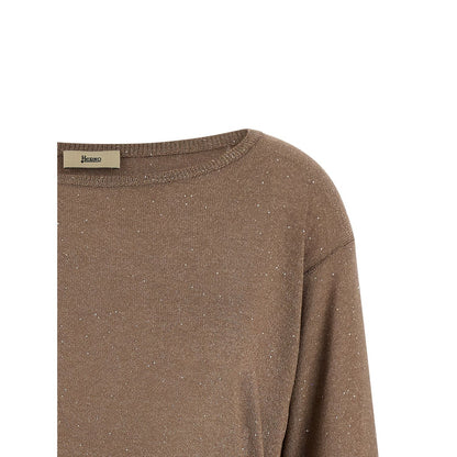 Herno Brown Viscose Cardigan