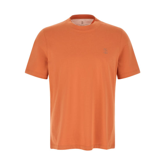 Brunello Cucinelli Orange Cotton T-Shirt