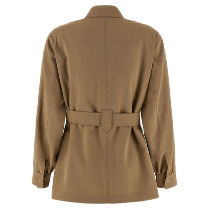Max Mara Beige Virgin Wool Blouse