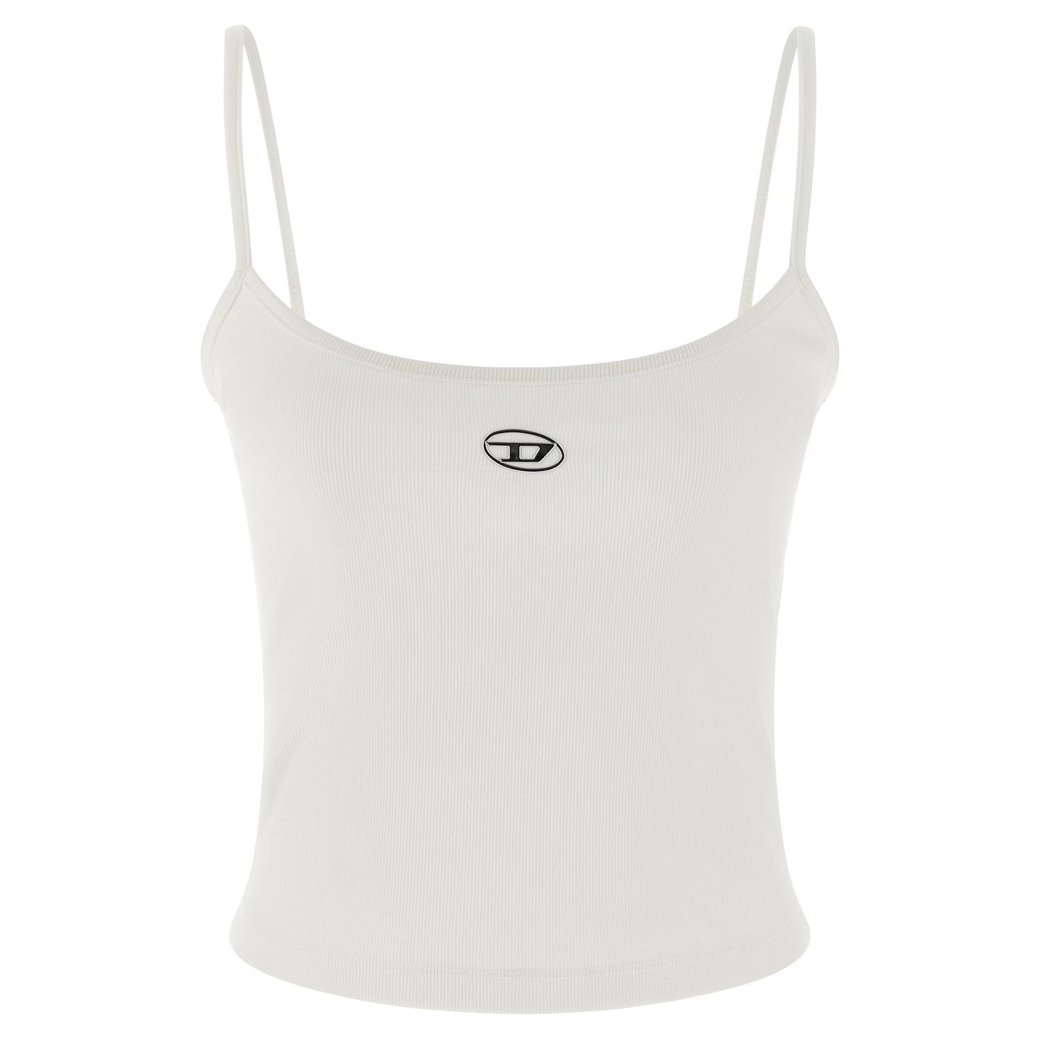 Diesel White Cotton Tank Tops