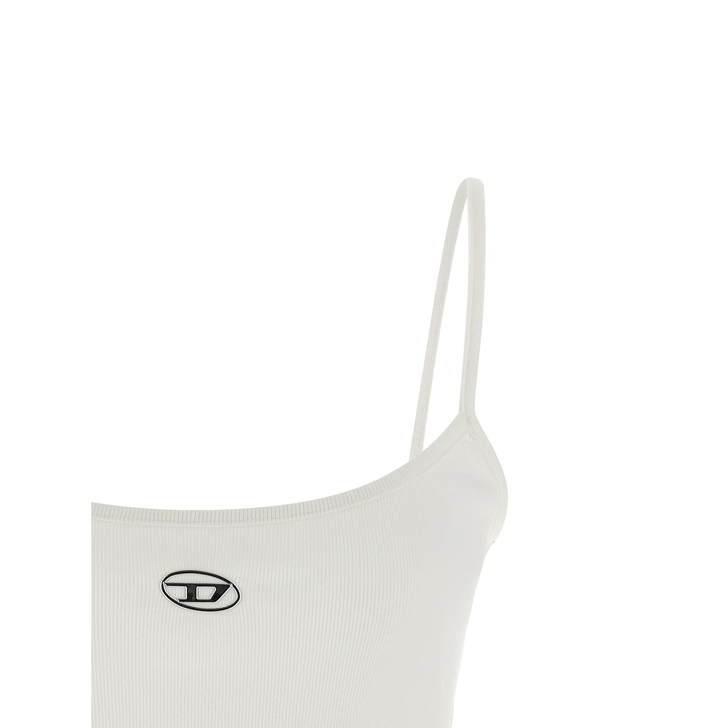 Diesel White Cotton Tank Tops
