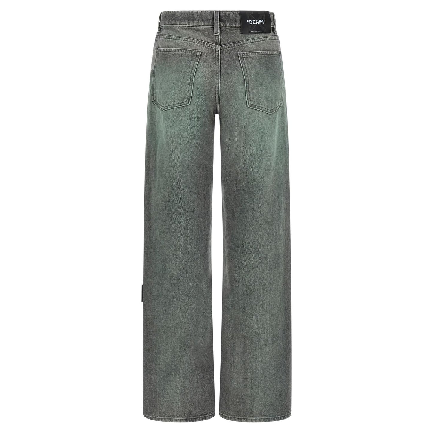 Off-White Gray Cotton Jeans Denim