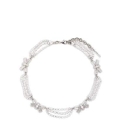 Alessandra Rich Silver Glass Necklace