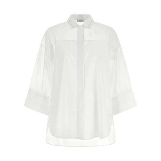 Peserico White Cotton Blouse