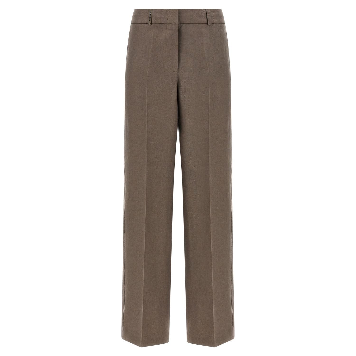 Peserico Brown Linen Pants