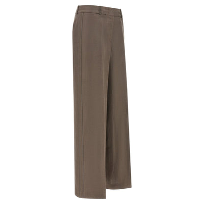 Peserico Brown Linen Pants