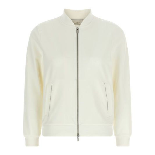 Peserico White Cotton Sweatshirt