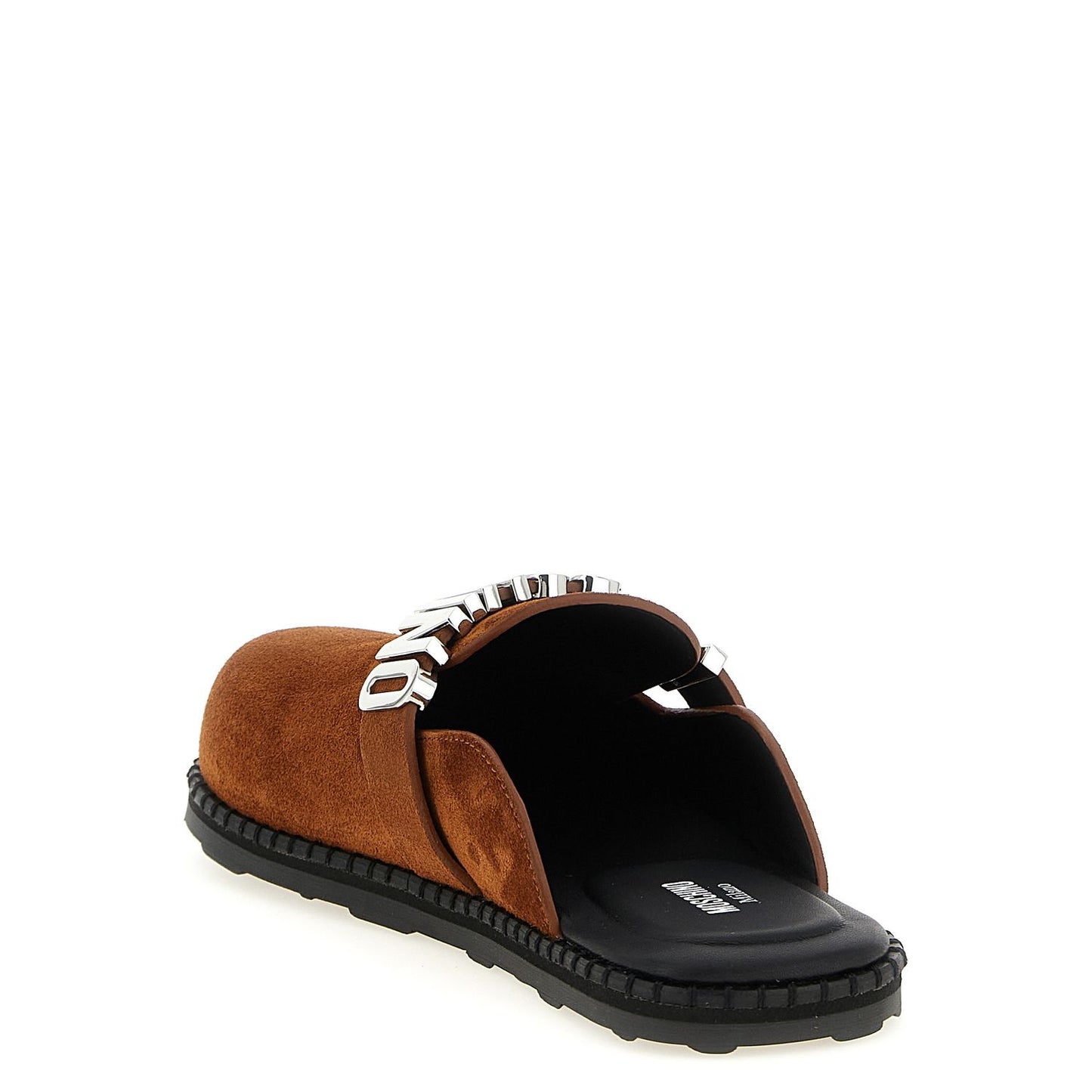 Moschino Brown Calfskin Clogs