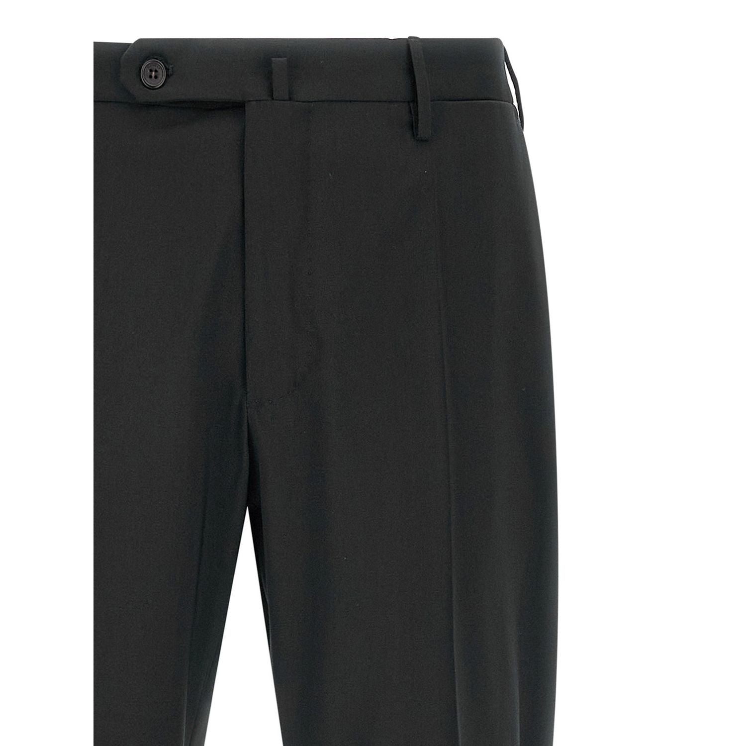 Incotex Black Virgin Wool Dress Pants