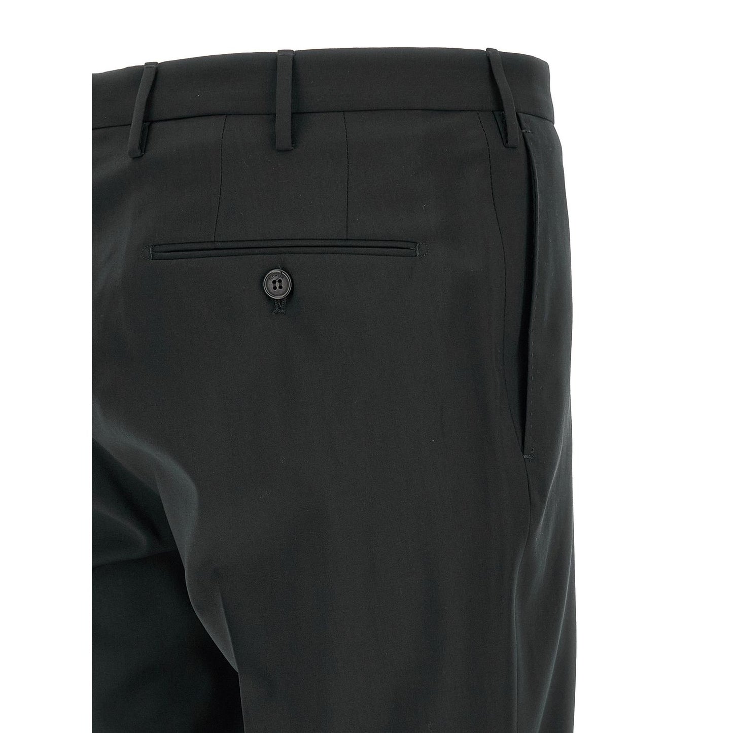 Incotex Black Virgin Wool Dress Pants