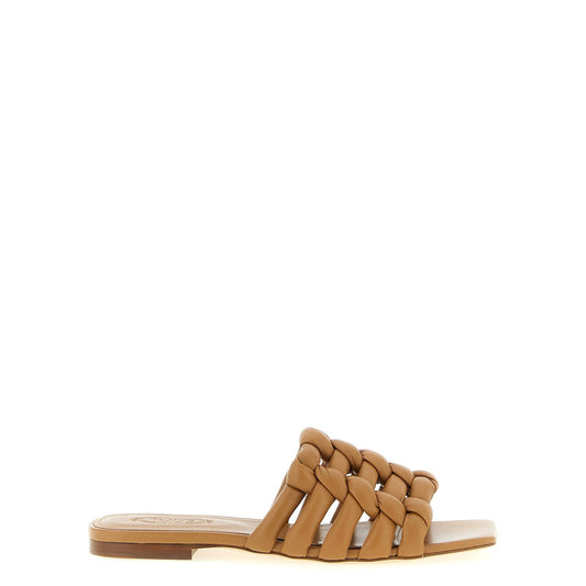 Tod's Brown Lambskin Slides