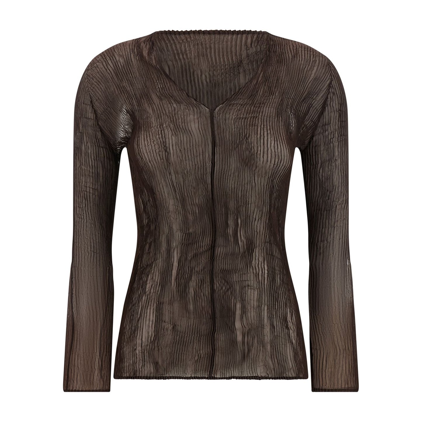 Issey Miyake Brown Polyester Blouse
