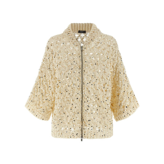 Peserico Beige Cotton Cardigan