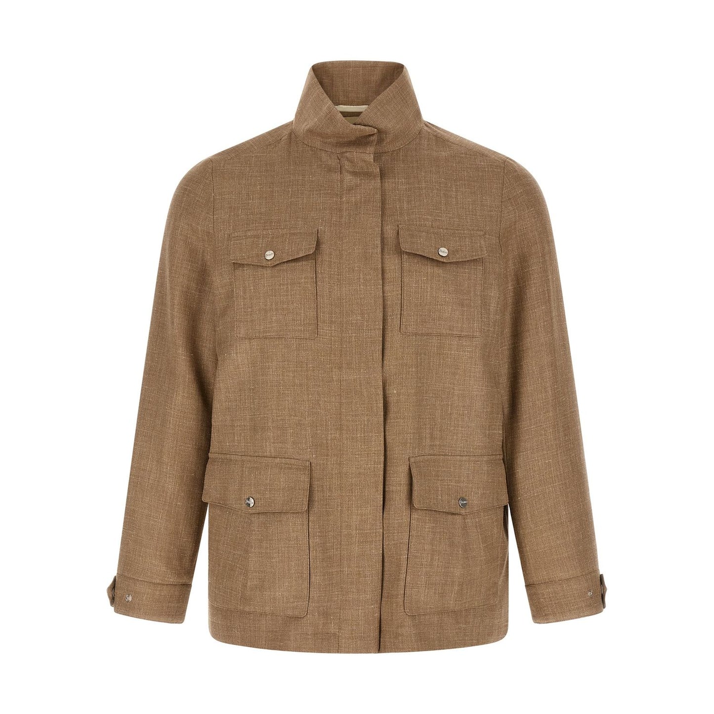 Herno Beige Wool Full-Length Jacket