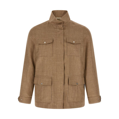 Herno Beige Wool Full-Length Jacket