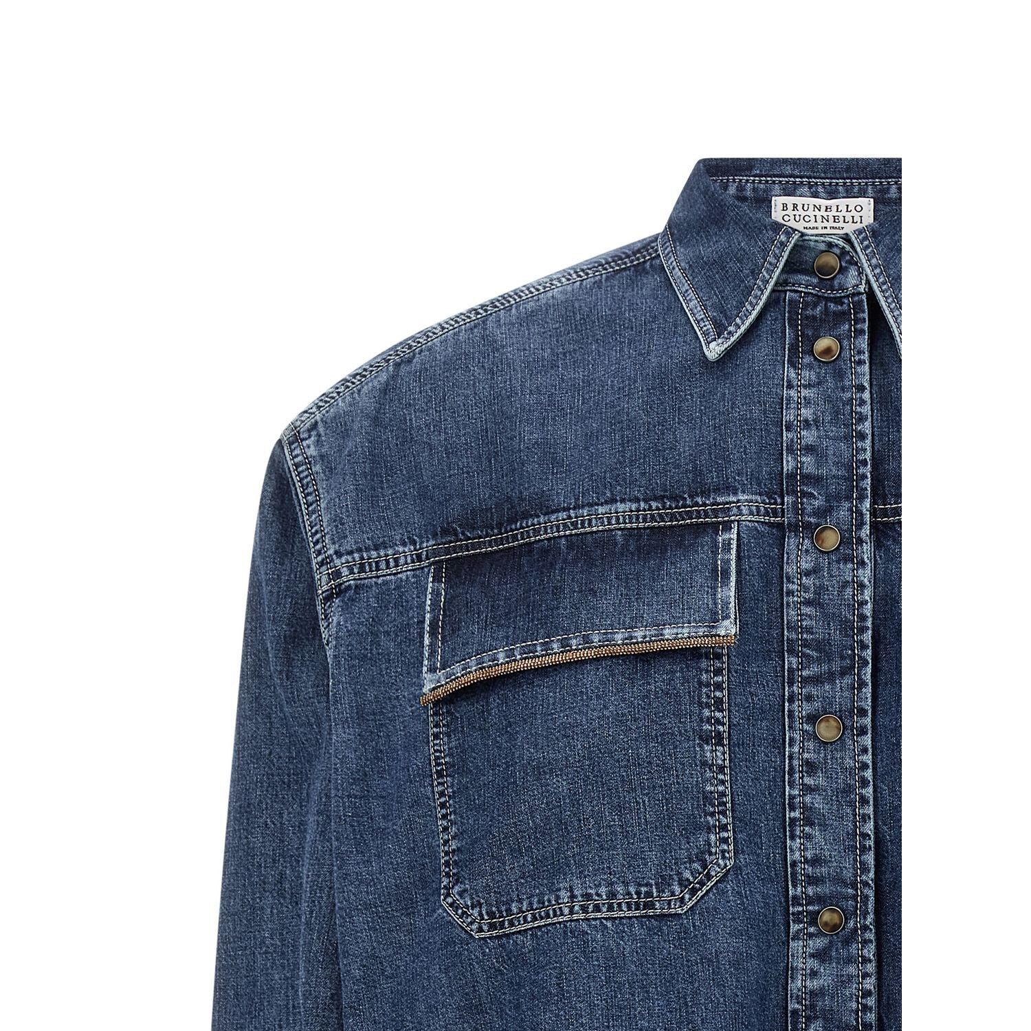 Brunello Cucinelli Blue Cotton Blouse