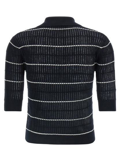 Max Mara Blue Silk Polo Shirt