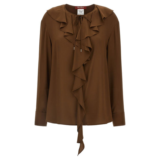 Max Mara Brown Silk Blouse